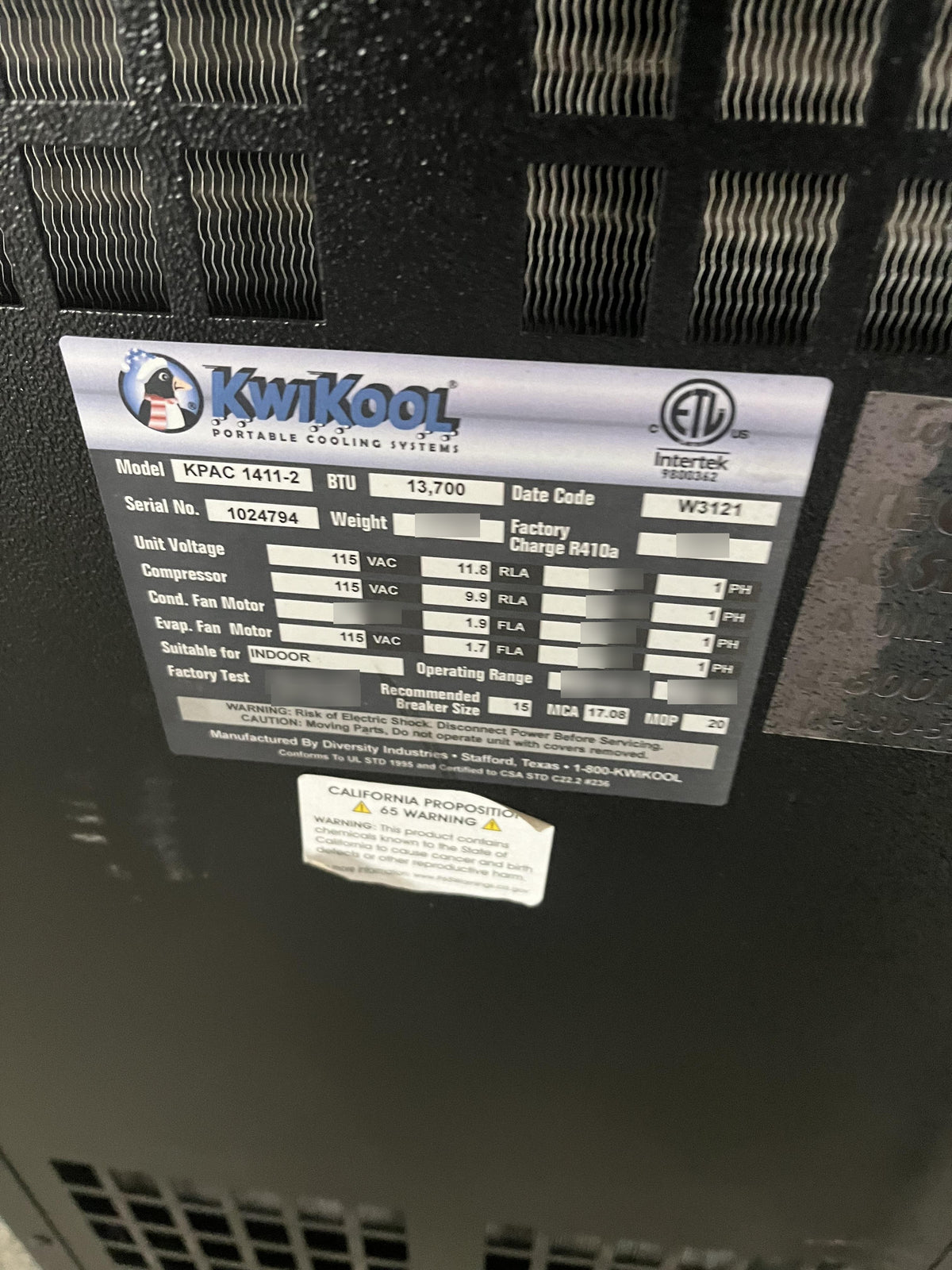 2023 KWIKOOL KPAC1411-2