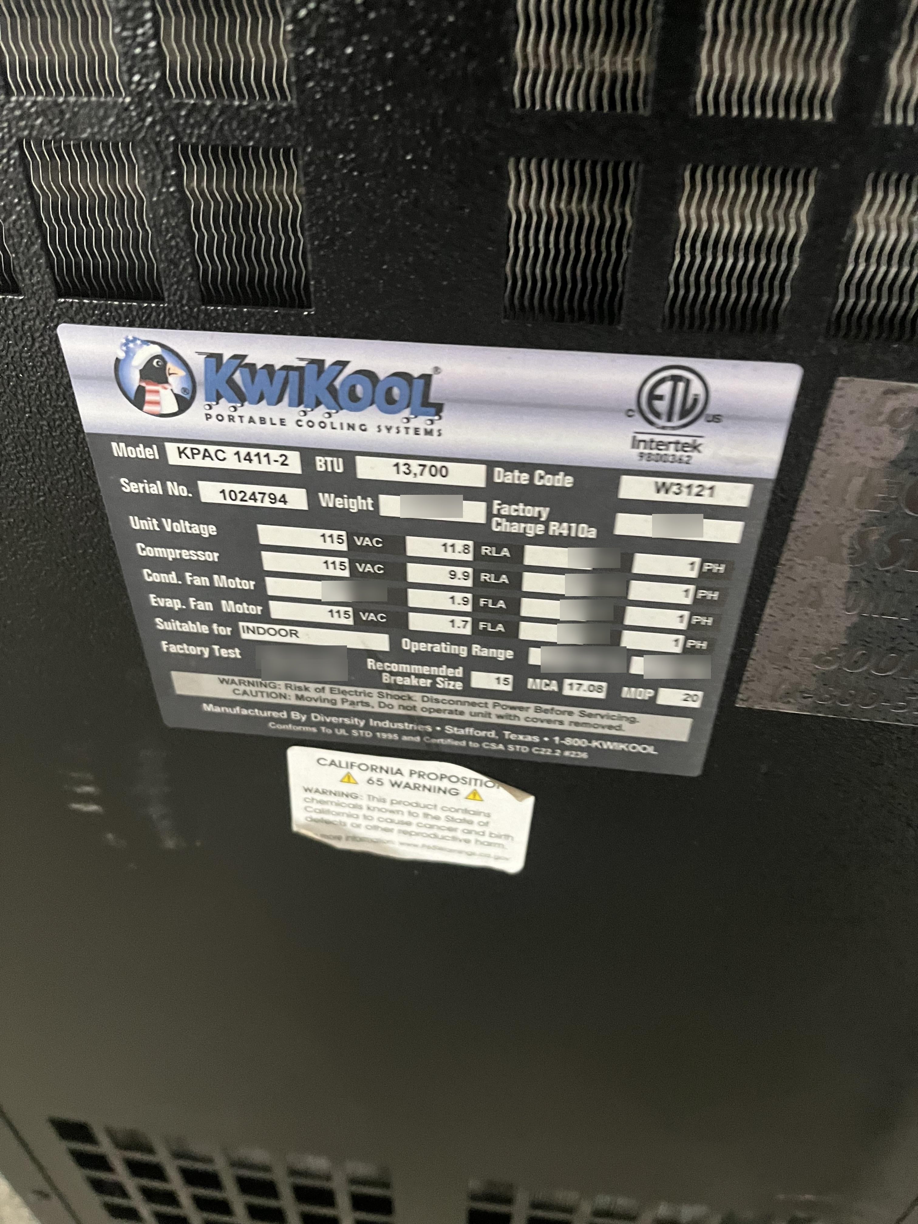 2023 KWIKOOL KPAC1411-2