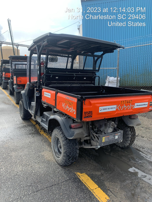 2020 Kubota RTV-X1140W-H 4wd Utility Cart, 4 Seat, Diesel, LED Strobe, Windshield Tempered Glass, Plastic Canopy, Wire Harness Kit, Backup Alarm