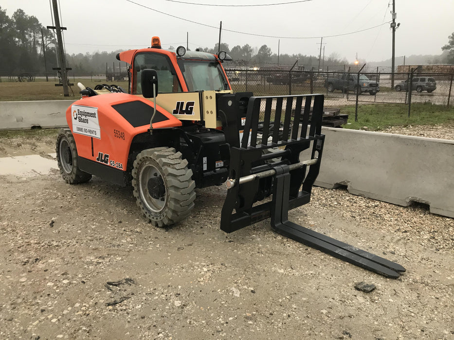 2020 JLG G5-18A Cab/Heat/Air, NM Solid Tires, Beacon w/48" Carriage, 48" Pallet Forks