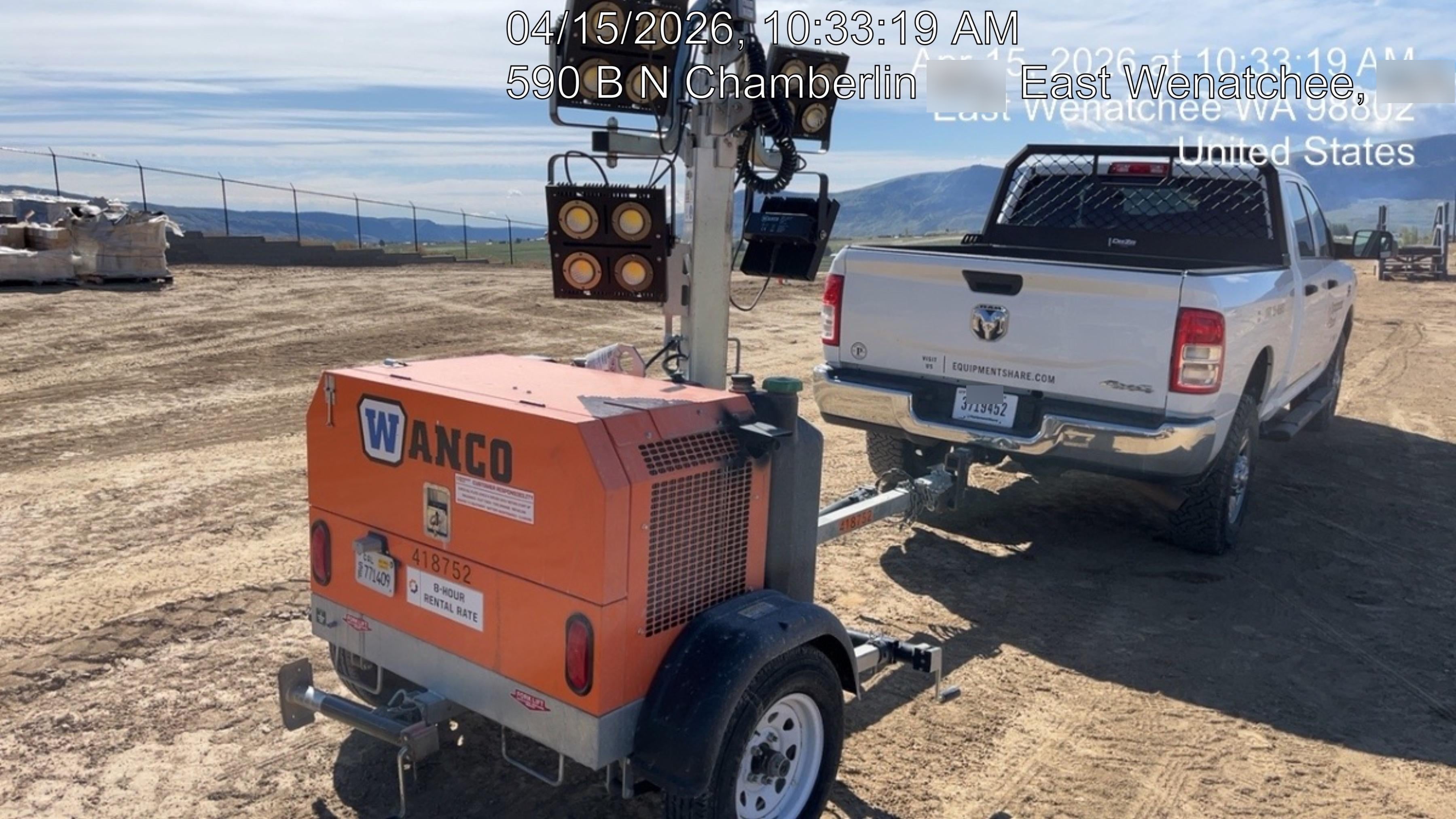 2024 Wanco WLTT-4MM4K Diesel, Deep Sea Controller, Shore Power Plug, Auto Start, (4) 350W LED Floodlights, 4kW Generator, 60 Gal Fuel Tank, 2" Ball, T3