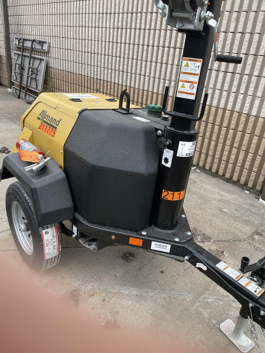 2022 Allmand NLV3GR (4) LED Light Fixture 350W, 23' Vertical Mast, 3kW Prime, Towable, Deep Sea L401, Leveling Jacks, Yanmar T4F 5.8hp