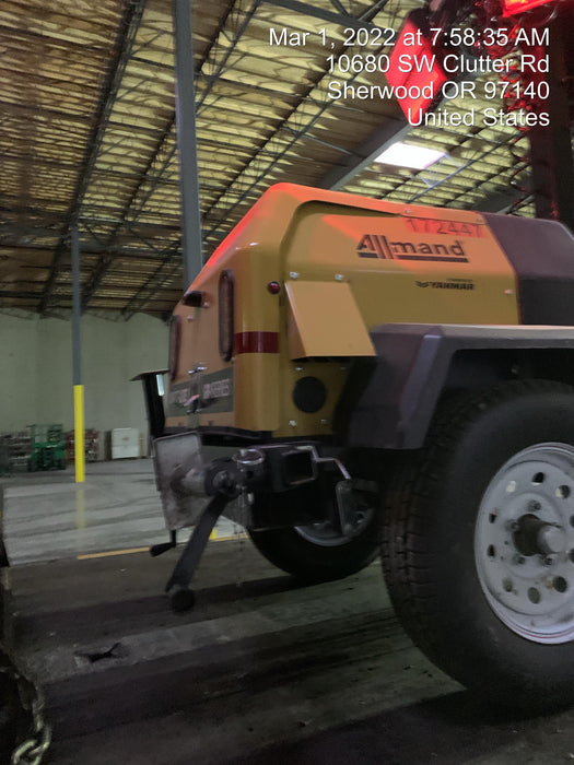 2021 Allmand NLV3GR (4) LED Light Fixture 350W, 23' Vertical Mast, 3kW Prime, Towable, Deep Sea L401, Leveling Jacks, Yanmar T4F 5.8hp