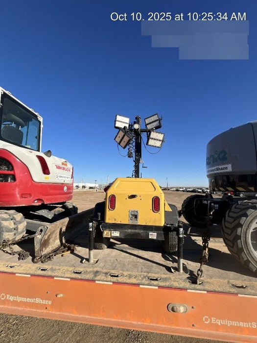 2022 Allmand NLV3GR (4) LED Light Fixture 350W, 23' Vertical Mast, 3kW Prime, Towable, ES Decals, T3