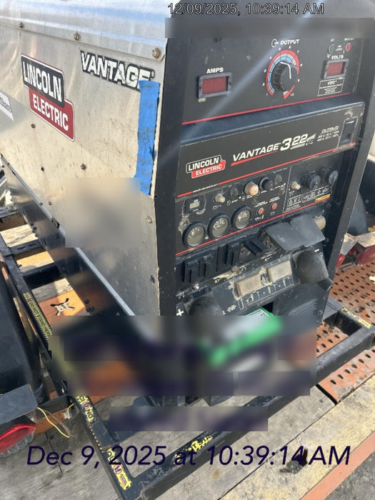 2019 Lincoln Electric Vantage 322 Ready-Pak 3, Two Wheel Trailer, Fender and Light Kit, Cable Rack