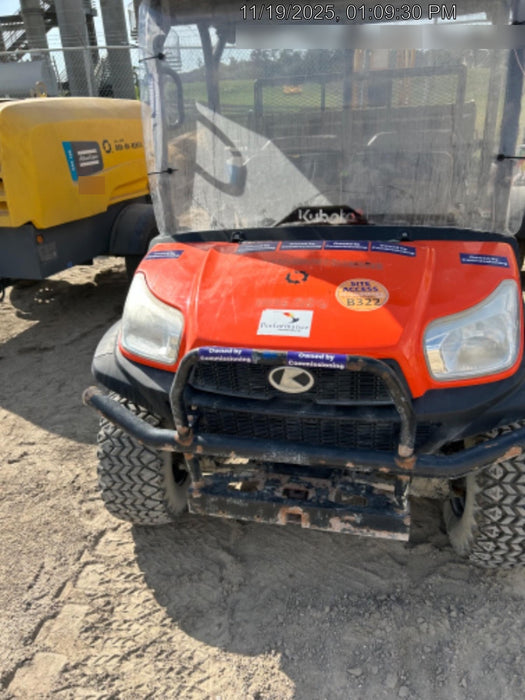 2020 Kubota RTV-X1140WL-H 4 seat diesel cart, plastic canopy, HD tires, steel wheels, tinted windshield, strobe light, and backup alarm