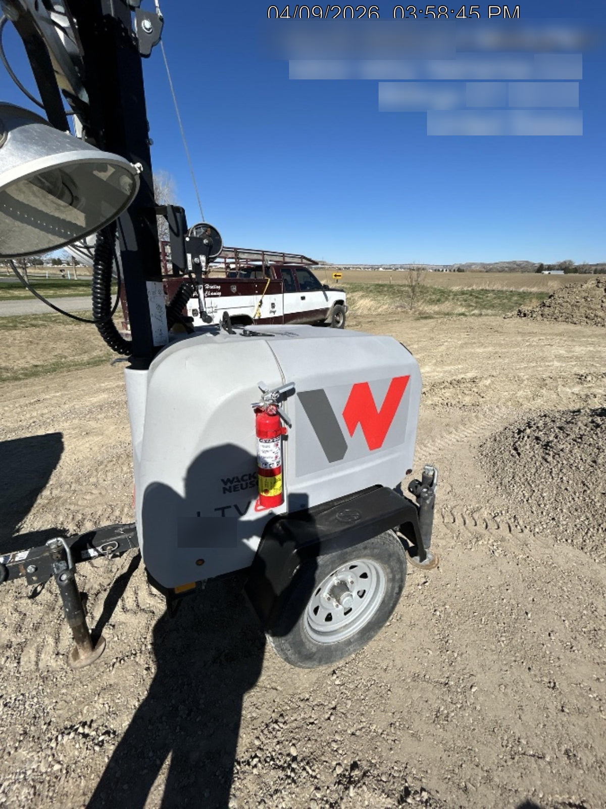 2018 Wacker Neuson LTV6L-MH Wacker Neuson LTV6L Mobile Light Tower w/Fuel Level Sensor Installed