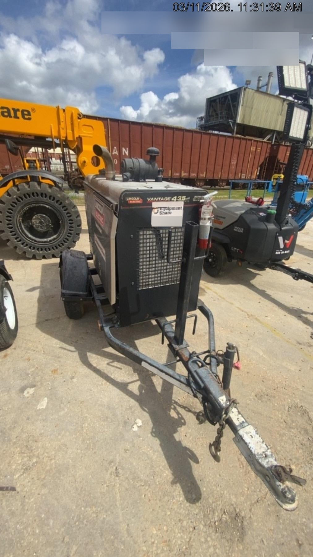 2018 Lincoln Electric Vantage 435 Lincoln Vantage 435 Welder Ready-Pak 3 w/Trailer, Fender/Light Kit, and Cable Rack