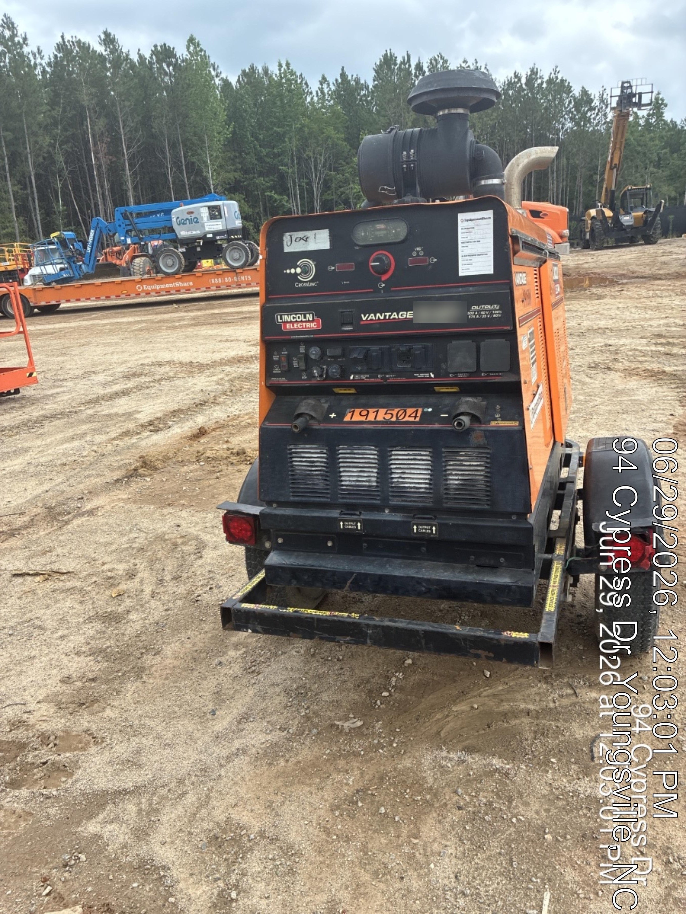 2021 Lincoln Electric Vantage 549X Ready Pak 3, ORANGE (includes trailer, cable rack, fender light kit)