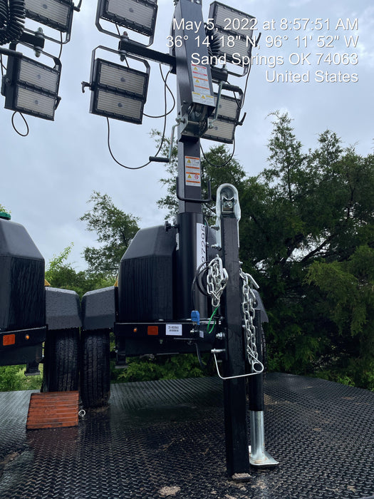 2022 Allmand NLV3GR (4) LED Light Fixture 350W, 23' Vertical Mast, 3kW Prime, Towable, Deep Sea L401, Leveling Jacks, Yanmar T4F 5.8hp