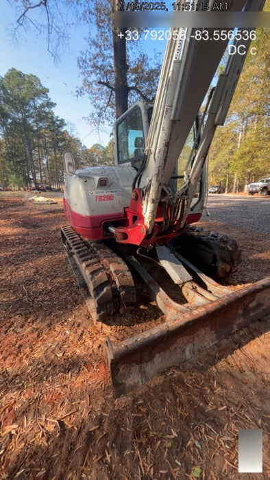 2019 Takeuchi TB290 Cab/Heat/AC Rubber tracks, Dozer blade, Travel alarm, Auxiliary hydraulics w/Manual QC, Hydraulic thumb, 18", 24", and 36" Buckets
