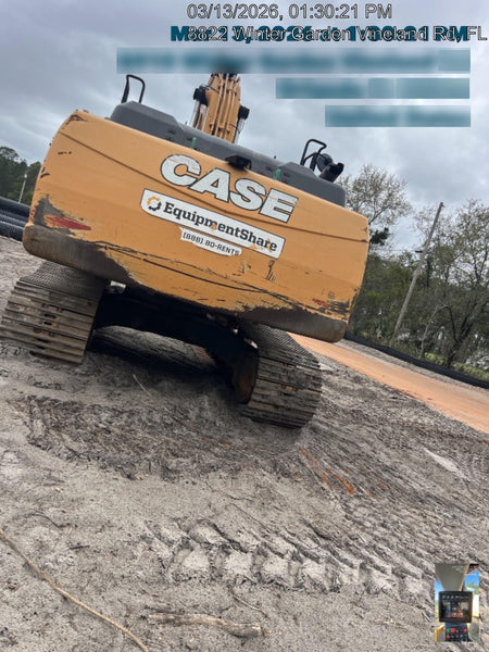2017 Case CX350D CAB A/C, 13'-3" ARM, STEEL TRACKS