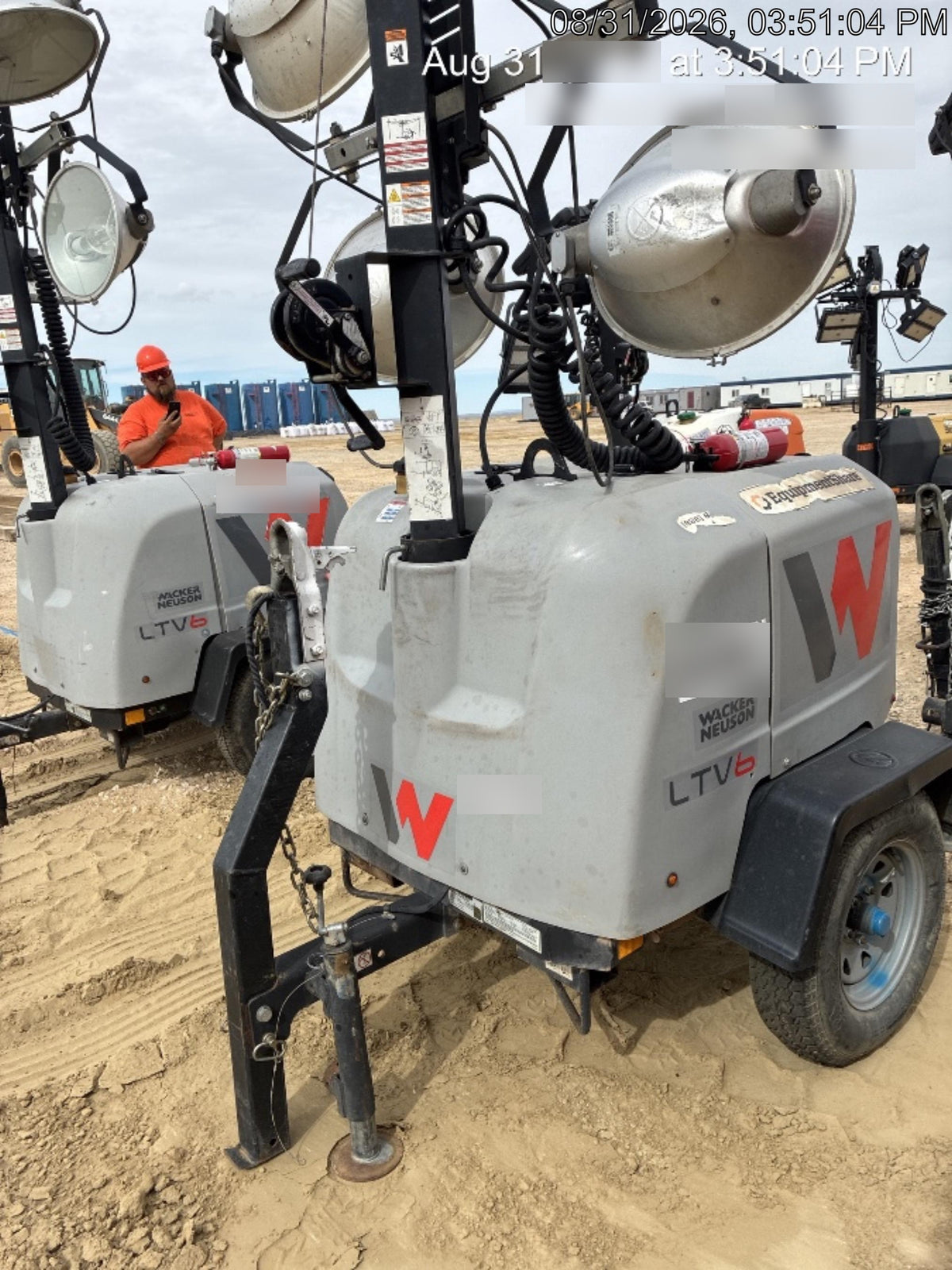 2019 Wacker Neuson LTV6L-MH Wacker Neuson LTV6L Mobile Light Tower w/Fuel Level Sensor Installed