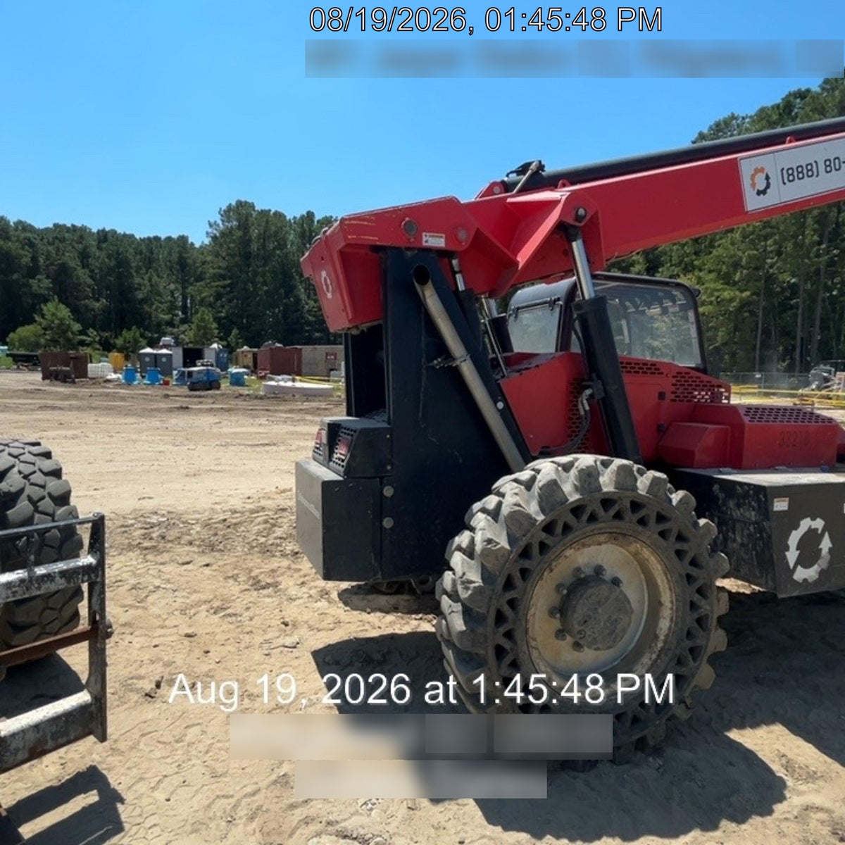 2019 Manitou MTA10055 Canopy, 120 HP, Solid Tires, Work Lights, Lift Hook, Auxiliary Hydraulics 66" Carriage and 60" Forks