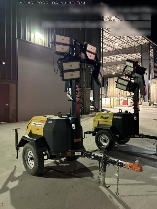 2021 Allmand NLV3GR (4) LED Light Fixture 350W, 23' Vertical Mast, 3kW Prime, Towable, Deep Sea L401, Leveling Jacks, Yanmar T4F 5.8hp