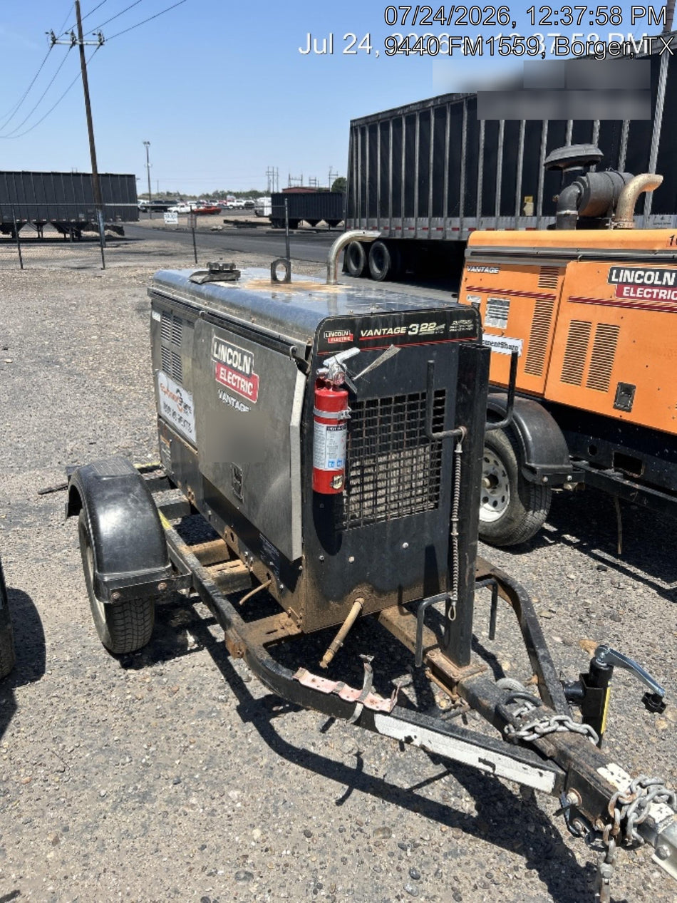 2018 Lincoln Electric Vantage 322 Lincoln Vantage 322 Welder Ready Pak 3 - Vantage 322, Trailer, Fender and light kit, Cable rack
