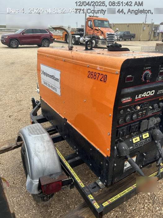 2022 Lincoln Electric LE400 Kubota V1505, Trlr, Cable Rack, Light Kit, ES Decals, T3