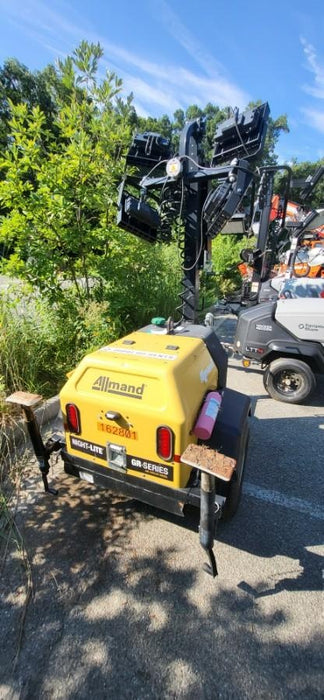 2021 Allmand NLV3GR (4) LED Light Fixture 350W, 23' Vertical Mast, 3kW Prime, Towable, Deep Sea L401, Leveling Jacks, Yanmar T4F 5.8hp