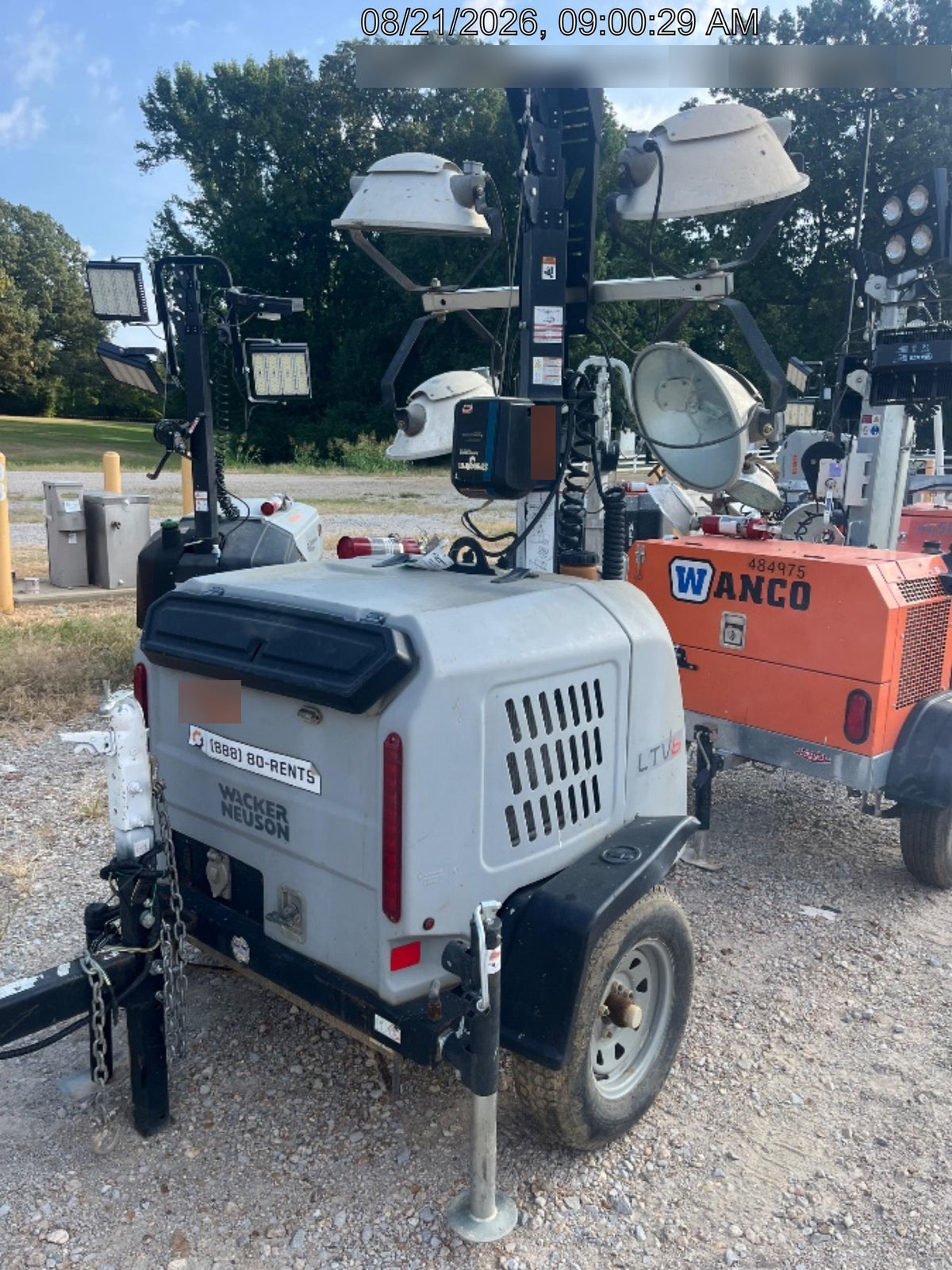 Wacker Neuson LTV6K-MH Power mast, 1100W MH, Fuel Sensors, Wiring Harness