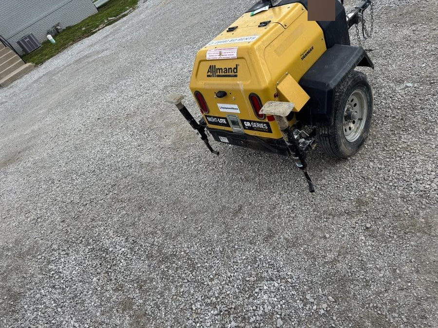 2022 Allmand NLV3GR (4) LED Light Fixture 350W, 23' Vertical Mast, 3kW Prime, Towable, ES Decals, T3