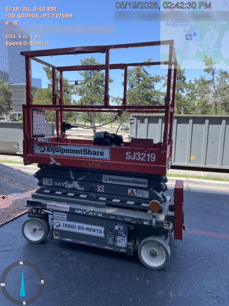 2020 Skyjack SJIII-3219 Solid NM Tires, Half height spring hinged entry gate, Dual Beacons, 800W Inverter