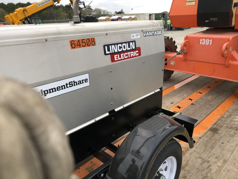 2019 Lincoln Electric Vantage 322 Welder Ready-Pak 3, Two wheel trailer, Fender and Light kit, Cable Rack