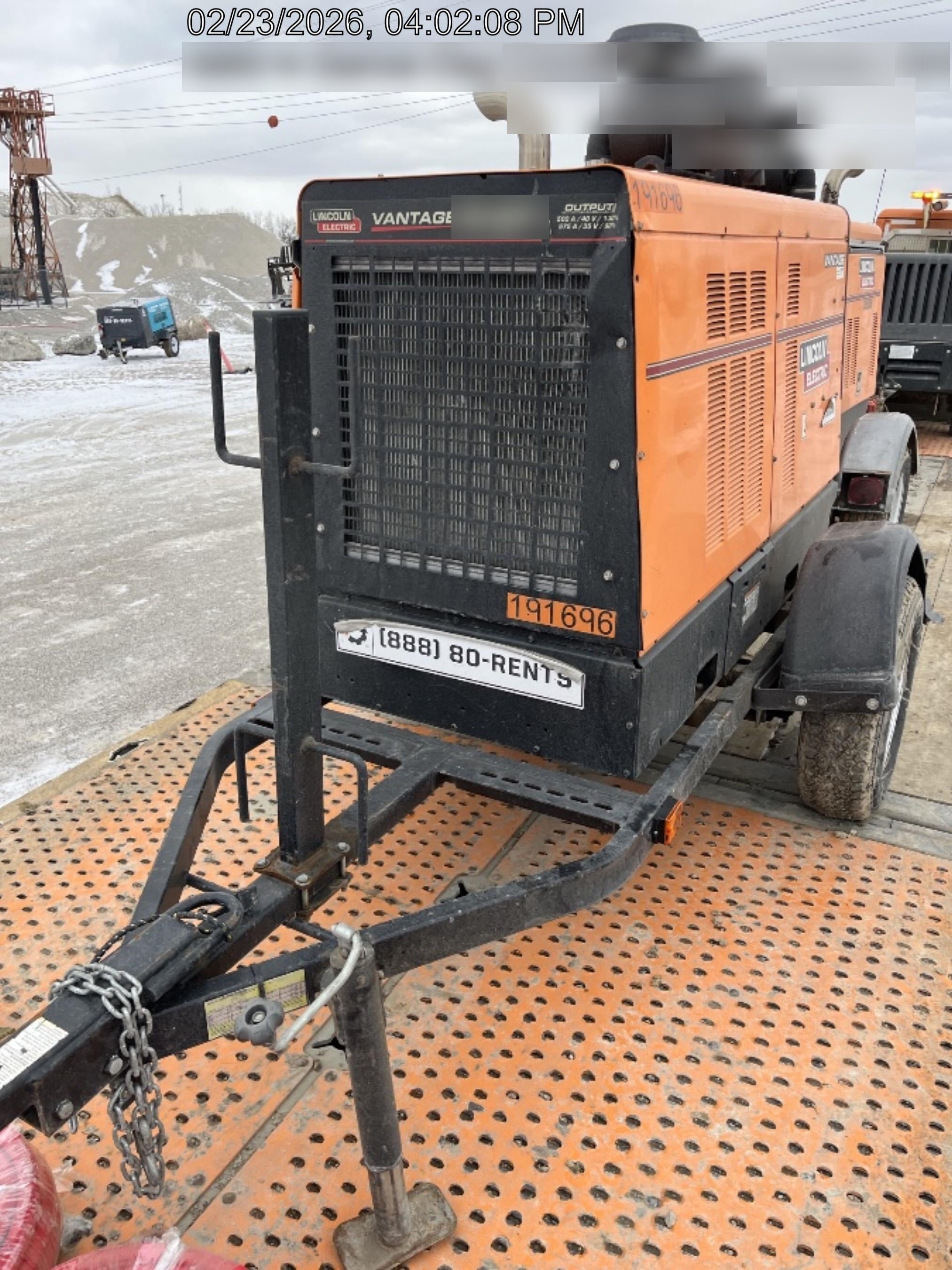 2021 Lincoln Electric Vantage 549X Ready Pak 3, ORANGE (includes trailer, cable rack, fender light kit)