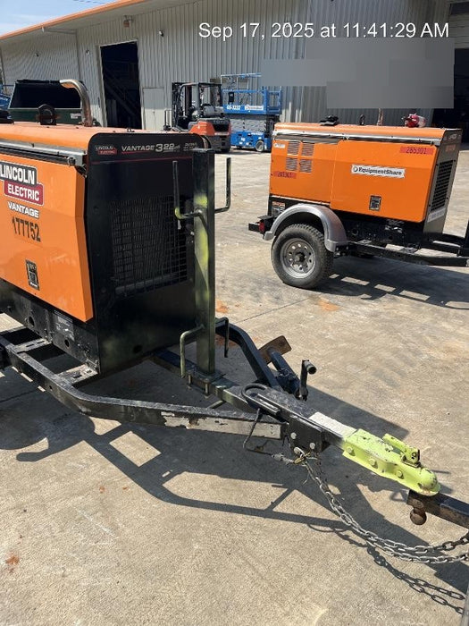 2021 Lincoln Electric Vantage 322 Vantage 322 Ready Pak 3 w/ Decals, ORANGE (includes trailer, cable rack, fender light kit) NO Telematics