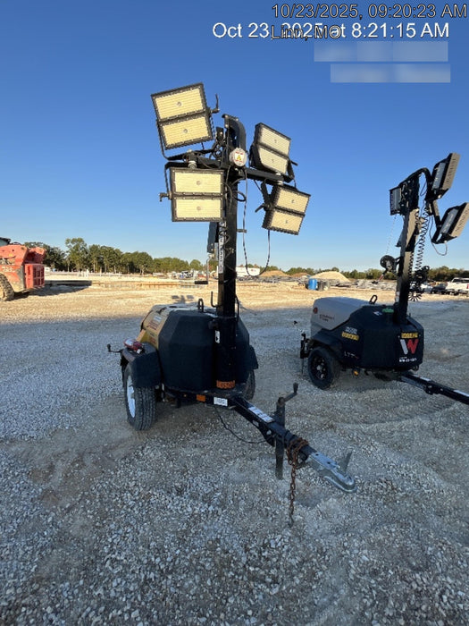 2021 Allmand NLV3GR (4) LED Light Fixture 350W, 23' Vertical Mast, 3kW Prime, Towable, Deep Sea L401, Leveling Jacks, Yanmar T4F 5.8hp