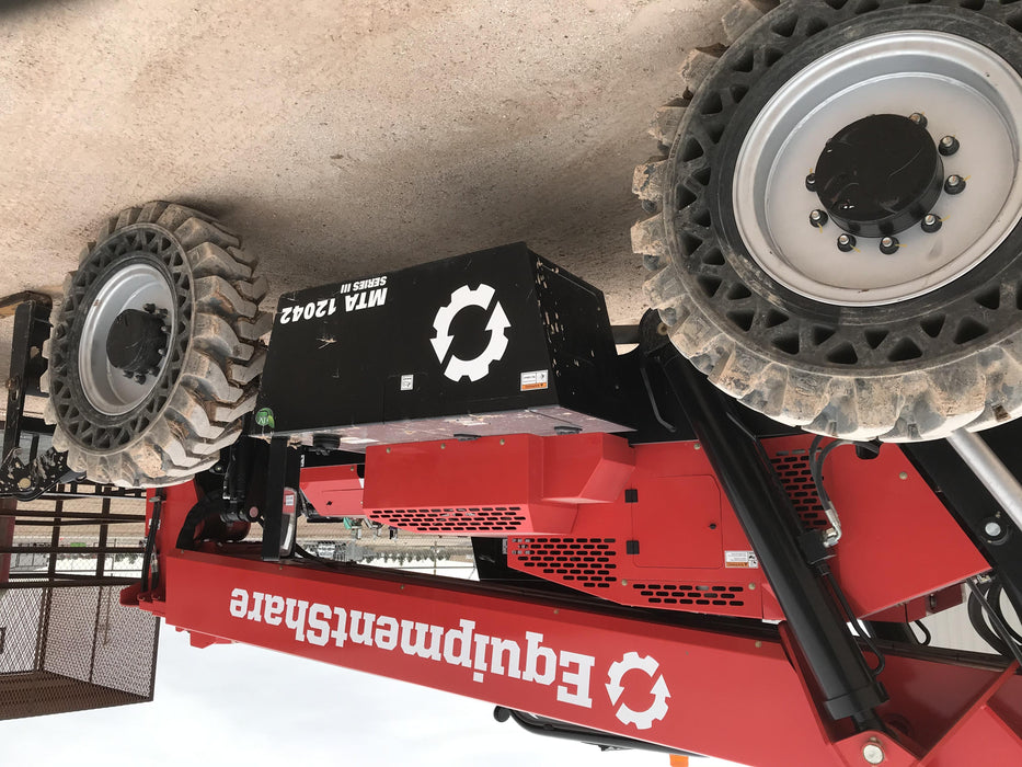 2019 Manitou MTA12042 120hp T4F, Cab/Heat/Air, Cab and Boom LED work lights, Auxiliary Hydraulics, Solid Tires, Amber strobe, Lift Hook 66" Carriage, 60" Forks