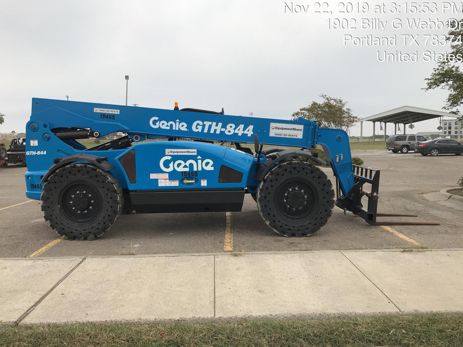 2018 Genie GTH-844 Genie GTH-844 w/ROPS, Work Lights, Solid Tires, RH Cab Mesh, Beacon, 60" Carriage and Forks