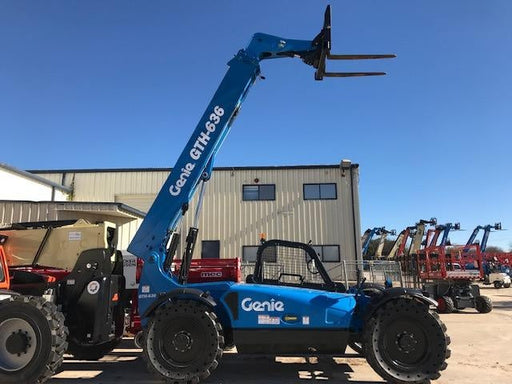 2018 Genie GTH-636 Genie GTH-636 w/Open ROPS, Work Lights, Solid Tires, RH Cab Mesh, Beacon, 48" Carriage and Forks