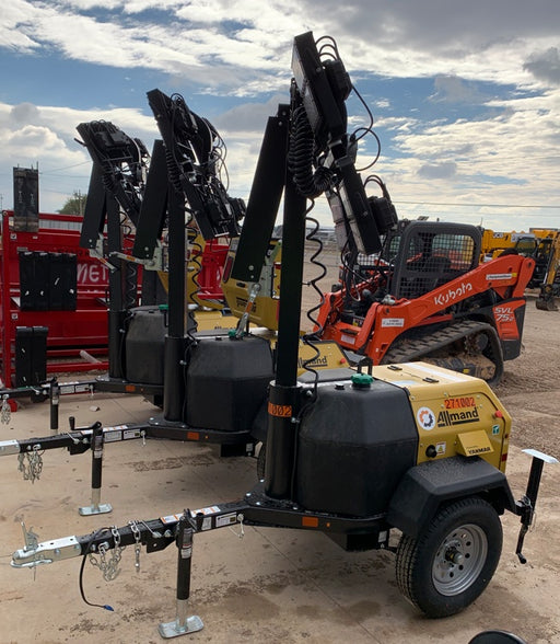 2022 Allmand NLV3GR (4) LED Light Fixture 350W, 23' Vertical Mast, 3kW Prime, Towable, ES Decals, T3