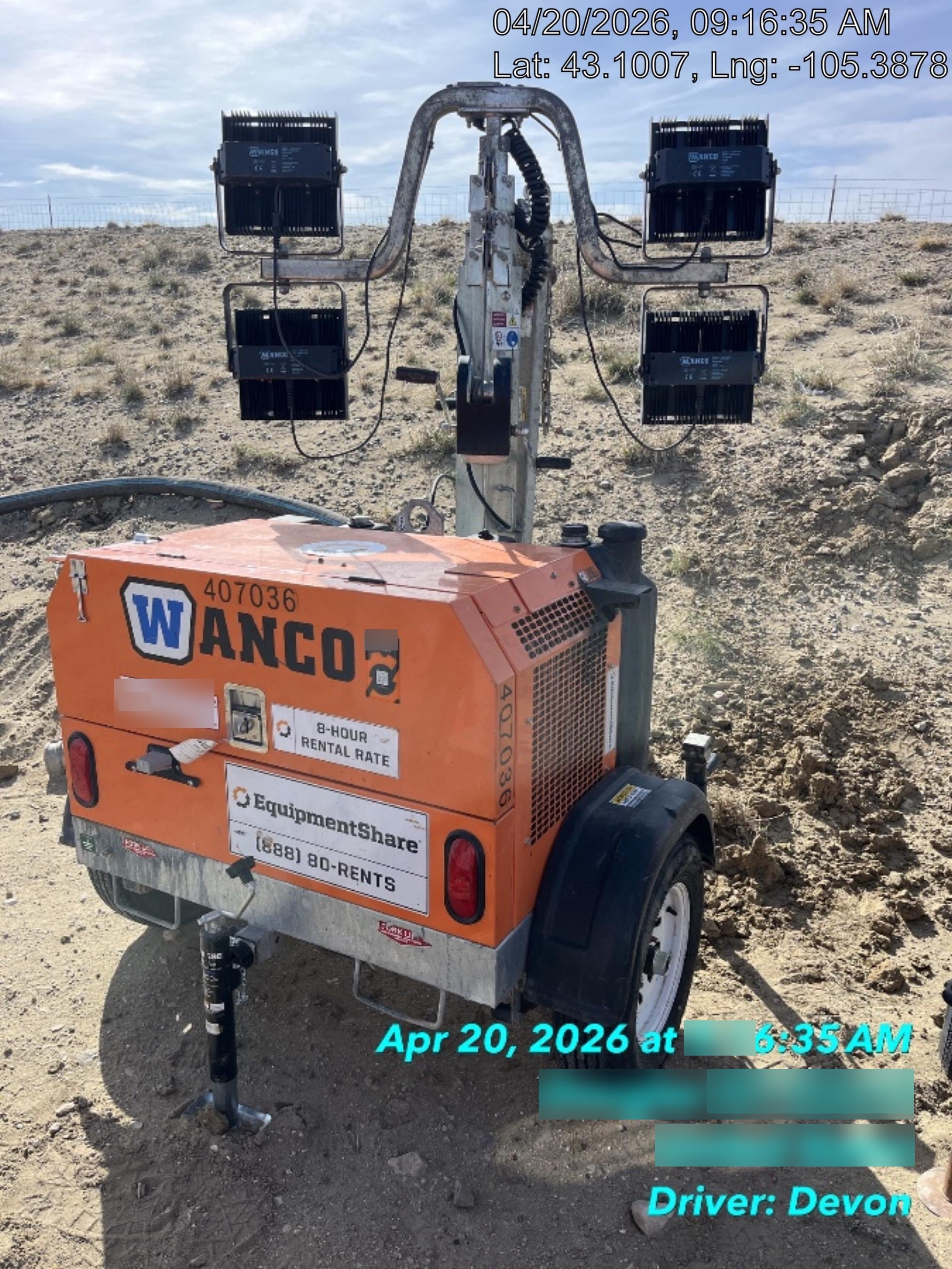 2024 Wanco WLTT-4MM4K Diesel, Deep Sea Controller, Shore Power Plug, Auto Start, (4) 350W LED Floodlights, 4kW Generator, 60 Gal Fuel Tank, 2" Ball, T3