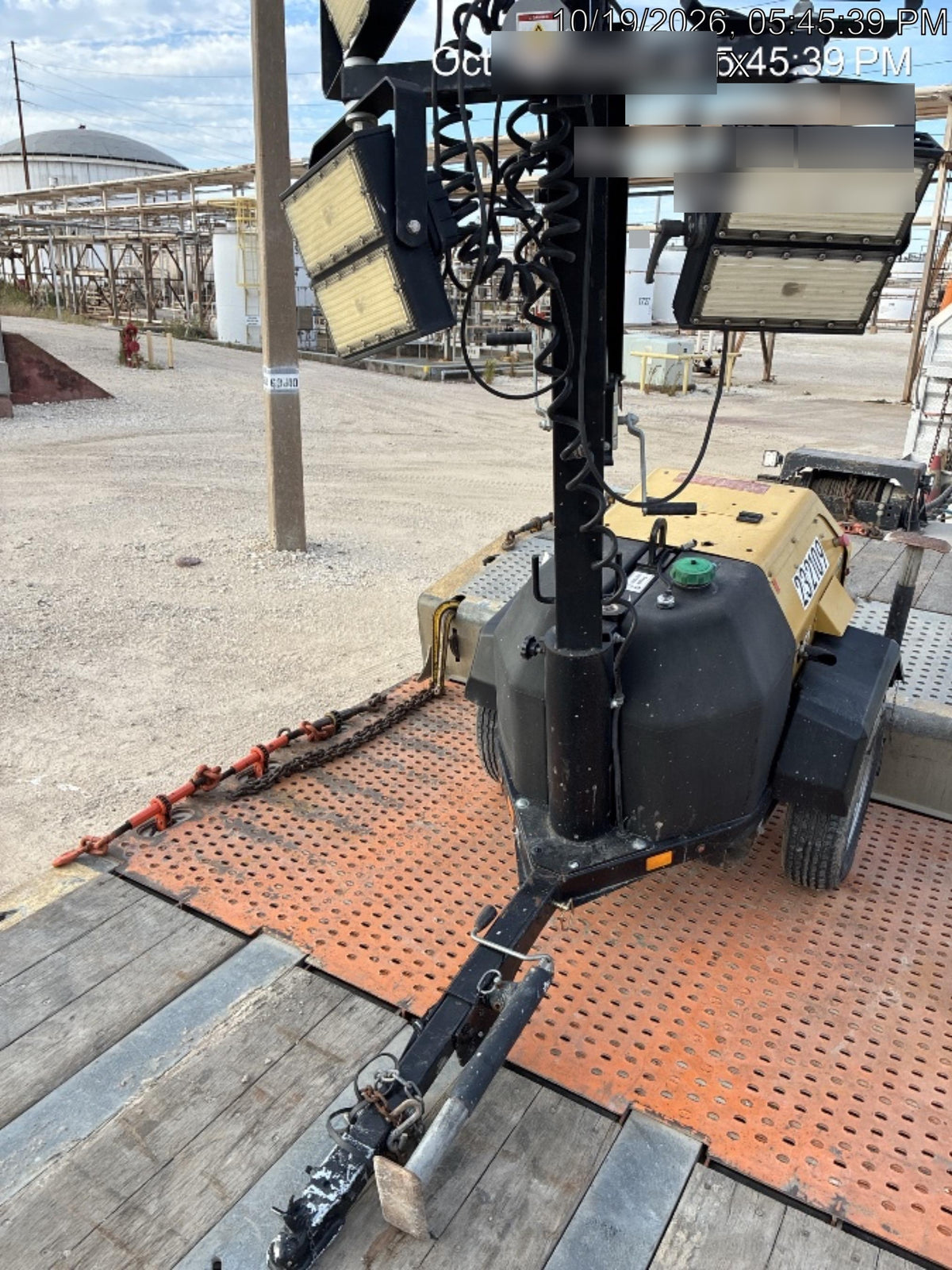 2022 Allmand NLV3GR (4) LED Light Fixture 350W, 23' Vertical Mast, 3kW Prime, Towable, Deep Sea L401, Leveling Jacks, Yanmar T4F 5.8hp