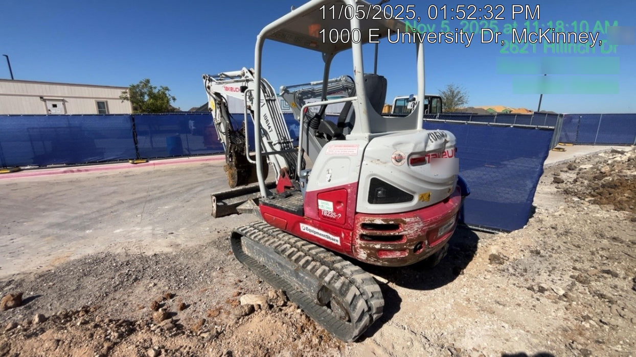 2020 Takeuchi TB235-2R Canopy, Rubber Tracks, Manual TAG QC