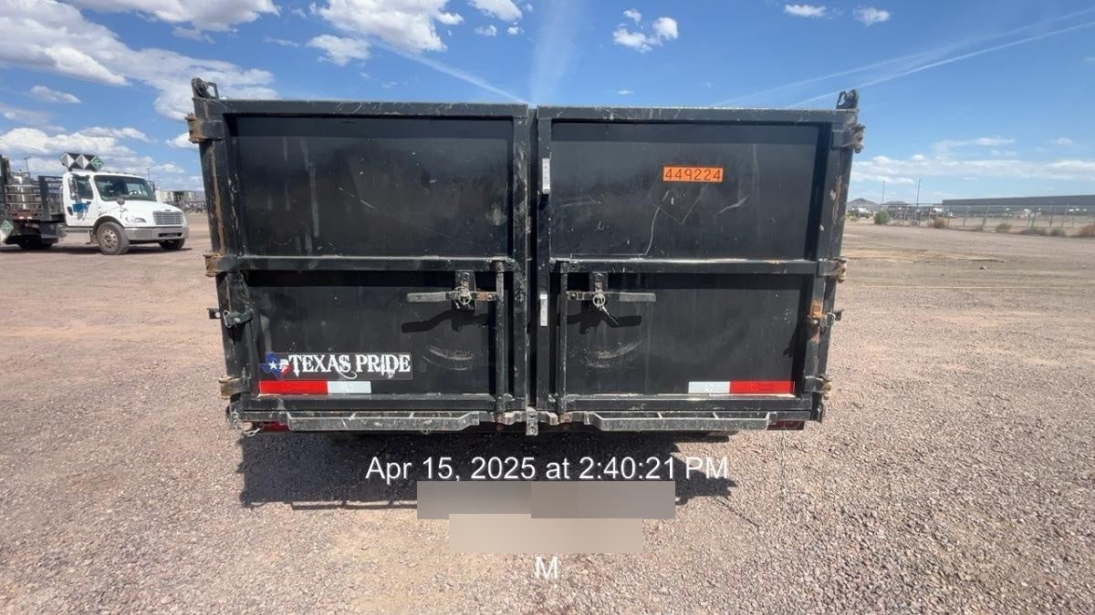 2025 TEXAS PRIDE TRAILERS 14'L x 7'W 5 Cu Yd Trunnion Hydraulic Dump