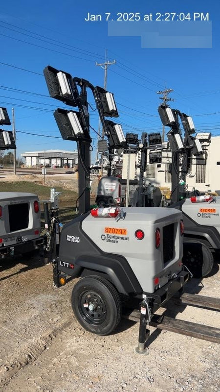 2024 Wacker Neuson LTT4 Diesel, Kohler KDW702, Deep Sea Controller, Auto Start, LED 320W, Bypass Outlet, T3