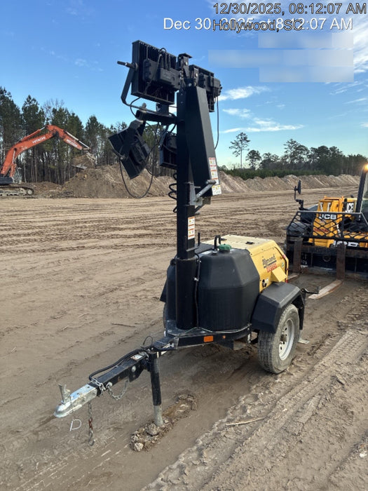 2022 Allmand NLV3GR (4) LED Light Fixture 350W, 23' Vertical Mast, 3kW Prime, Towable, Deep Sea L401, Leveling Jacks, Yanmar T4F 5.8hp