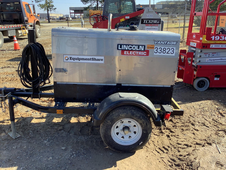 2019 Lincoln Electric Vantage 322 Welder Ready-Pak 3, Two wheel trailer, Fender and Light kit, Cable Rack