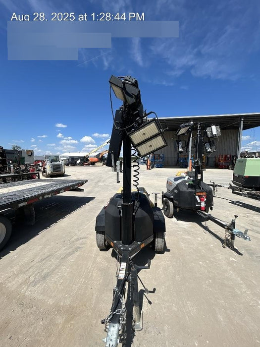 2022 Allmand NLV3GR (4) LED Light Fixture 350W, 23' Vertical Mast, 3kW Prime, Towable, Deep Sea L401, Leveling Jacks, Yanmar T4F 5.8hp