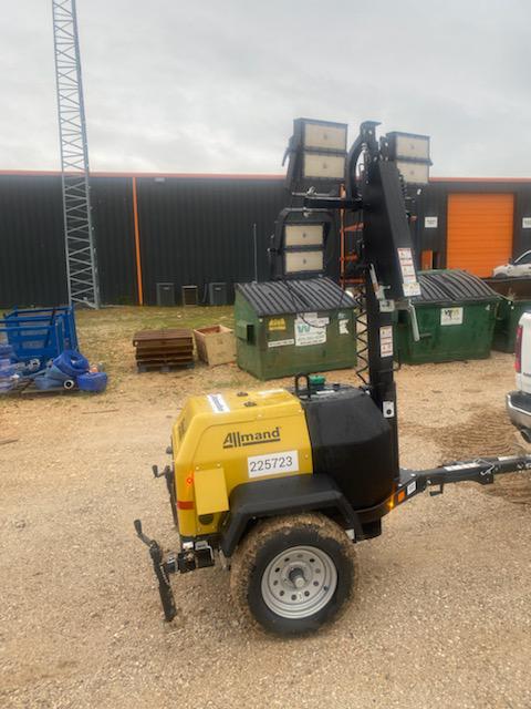 2022 Allmand NLV3GR (4) LED Light Fixture 350W, 23' Vertical Mast, 3kW Prime, Towable, Deep Sea L401, Leveling Jacks, Yanmar T4F 5.8hp