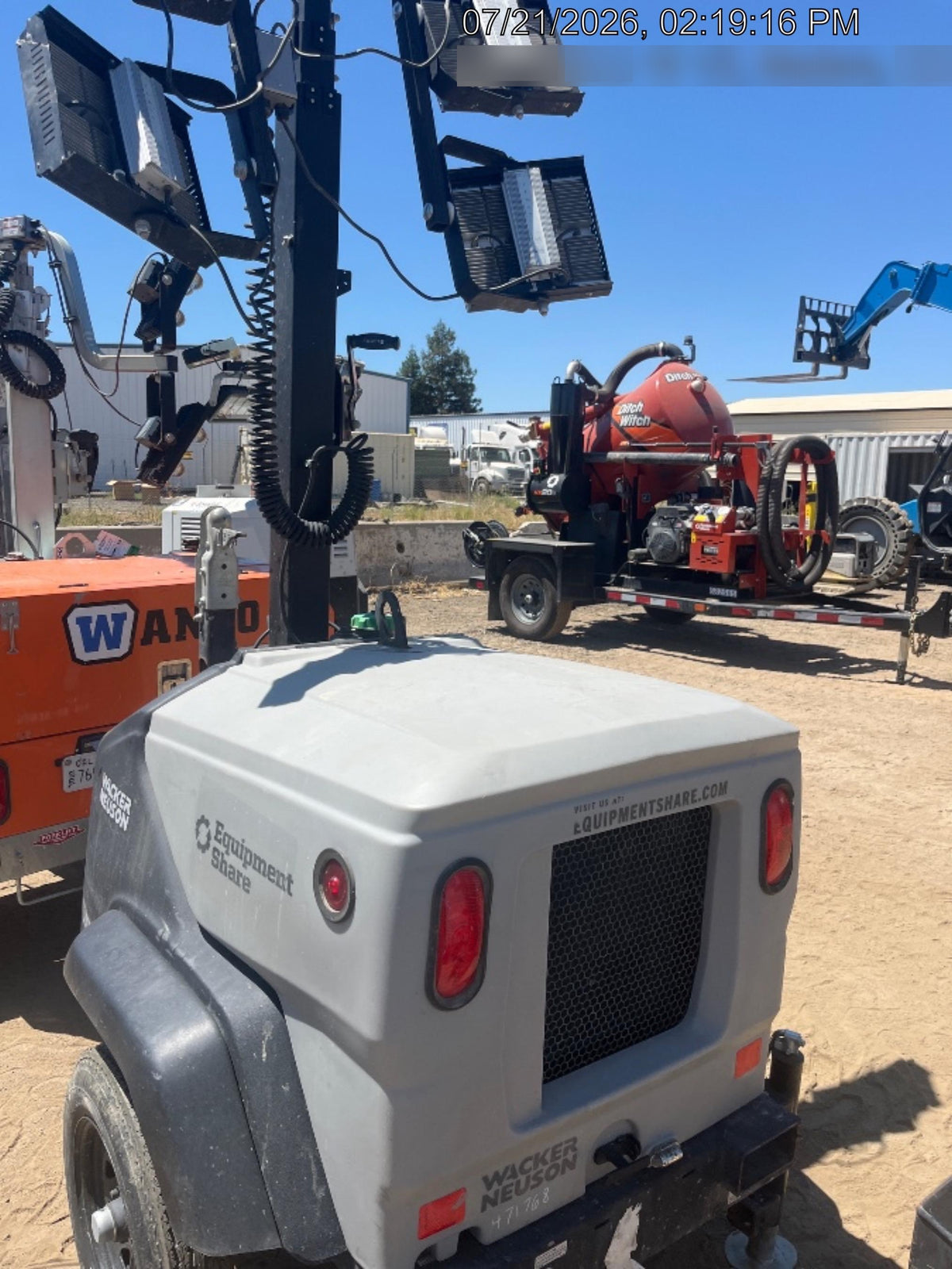 2024 Wacker Neuson LTT4 Diesel, Kohler KDW702, Deep Sea Controller, Auto Start, LED 320W, Bypass Outlet, T3