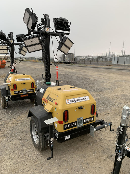 2020 Allmand NLV3GR (4) LED Light Fixture 350W, 23' Vertical Mast, 3kW Prime, Towable, Deep Sea L401, Leveling Jacks, Yanmar T4F 5.8hp