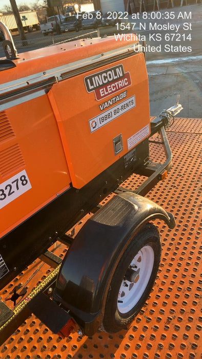 2021 Lincoln Electric Vantage 322 Vantage 322 Ready Pak 3 w/ Decals, ORANGE (includes trailer, cable rack, fender light kit) NO Telematics