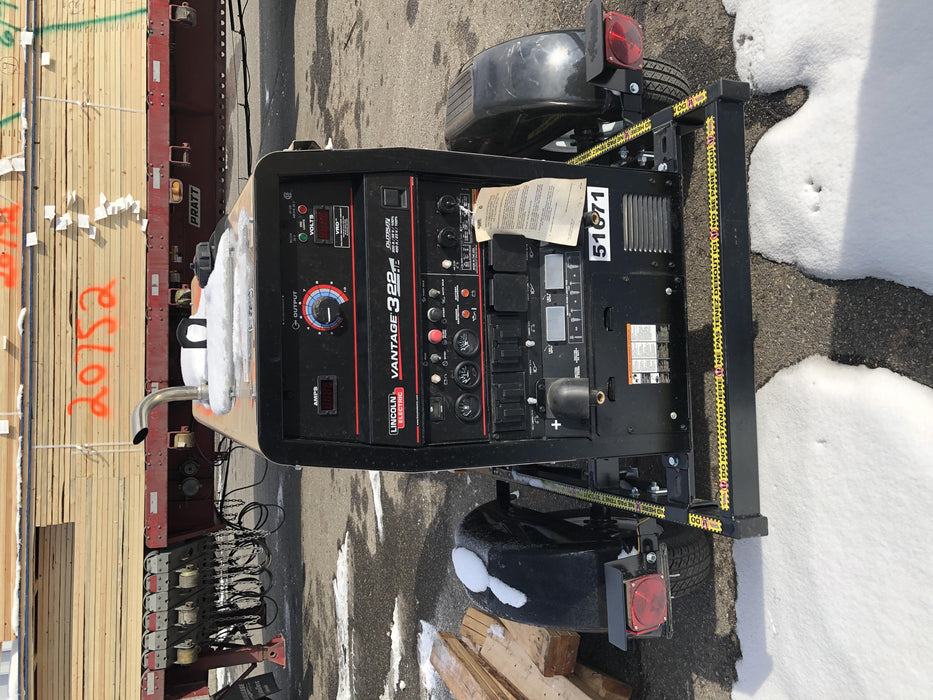 2019 Lincoln Electric Vantage 322 Welder Ready-Pak 3, Two wheel trailer, Fender and Light kit, Cable Rack