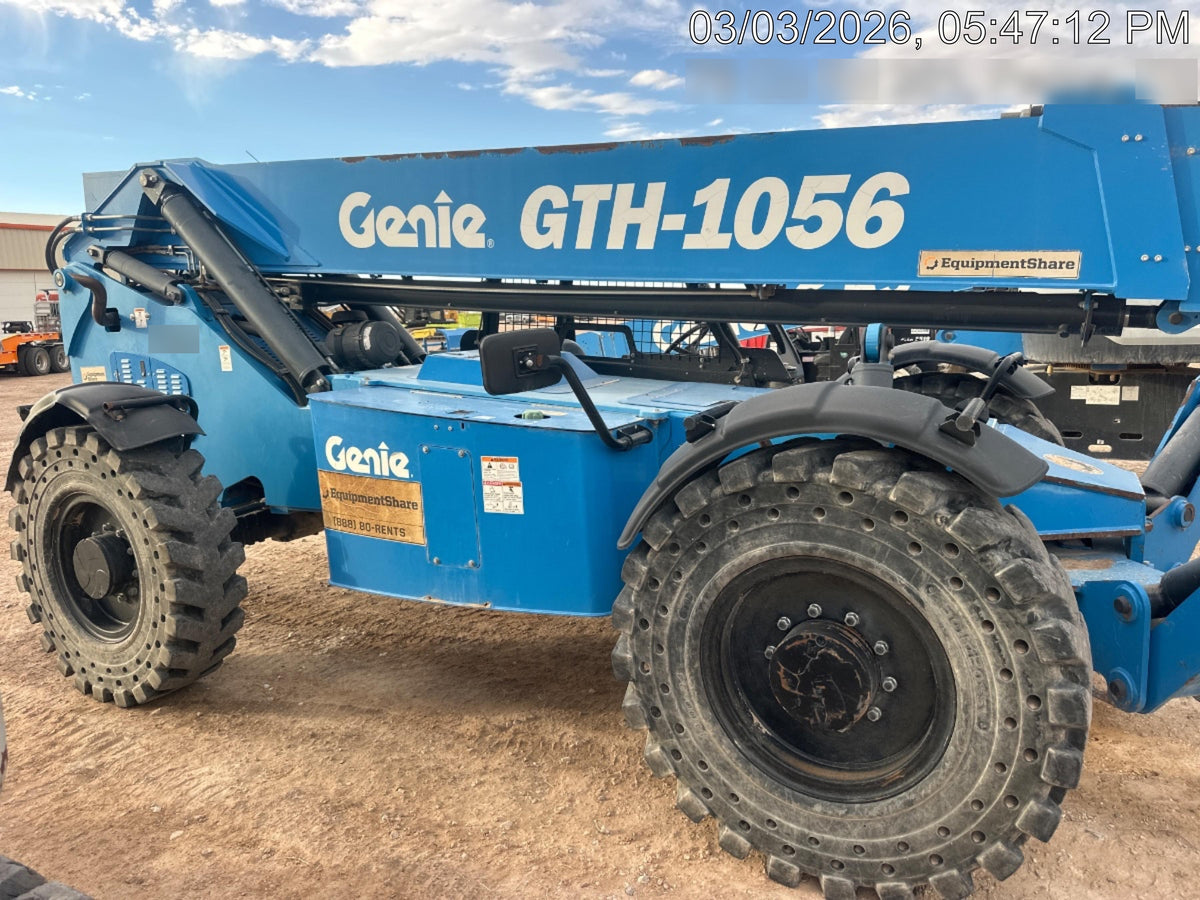 2018 Genie GTH-1056 Genie GTH-1056 w/ROPS, Work Lights, Solid Tires, RH Cab Mesh, Beacon, 60" Carriage and Forks