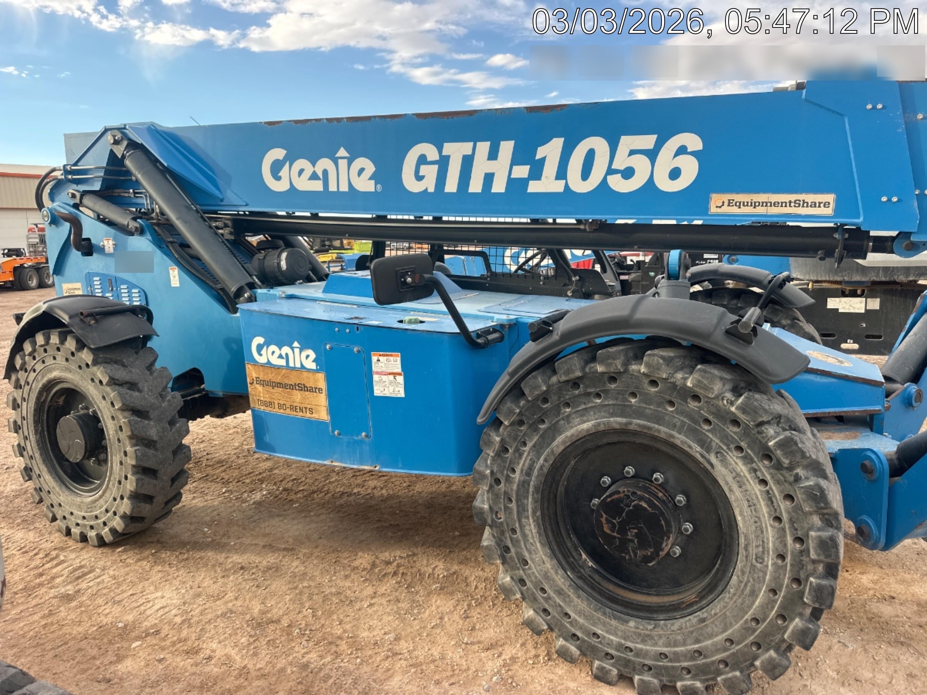 2018 Genie GTH-1056 Genie GTH-1056 w/ROPS, Work Lights, Solid Tires, RH Cab Mesh, Beacon, 60" Carriage and Forks
