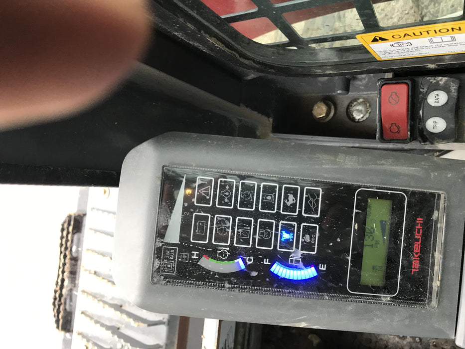 2019 Takeuchi TL8 Cab, Heat/AC, Defroster, 15" Wide Rubber Tracks, Back-up Alarm, Front & Rear Working Lights, Auxiliary Hydraulics, Two-Speed Travel, Electronic Monitoring System, Hydraulic Universal Quick Hitch 76" HD Smooth Dirt Bucket with Bolt-On Edge, 20.3 cubic feet Capacity