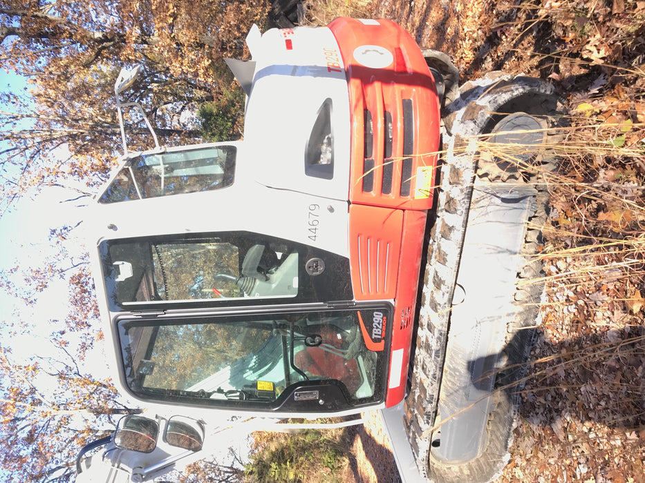 2019 Takeuchi TB290 Cab/Heat/AC Rubber tracks, Dozer blade, Travel alarm, Auxiliary hydraulics w/Manual QC, Hydraulic thumb, 18", 24", and 36" Buckets